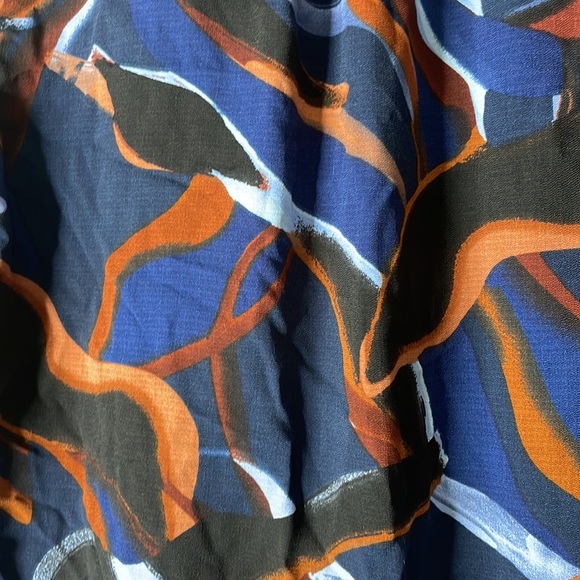 Nine West long sleeve v neck button up navy blue black red blouse shirt sz XS - Picture 8 of 17